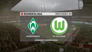 FIFA 20 | Werder Bremen vs VFL Wolfsburg - Bundesliga | 07/06/2020 | 1080p 60FPS