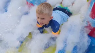 I tried filling my Bouncy House up with Bubbles!