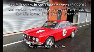 Alfa Romeo 1750 GTV onboard cam at the MyAlfa Trackday, 18.05.2017- 16:00