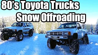 80's Toyota 4Runner and Pickup Snow Offroading