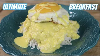 Ultimate Breakfast Combo | Hollandaise Sauce Covered Rice, Eggs & Sausage