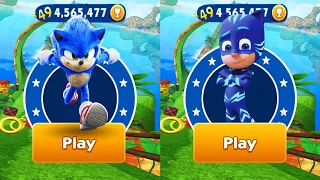 Sonic Dash vs Catboy from PJ Masks Tag with Ryan - Movie Sonic vs All Bosses Zazz Eggman - Gameplay