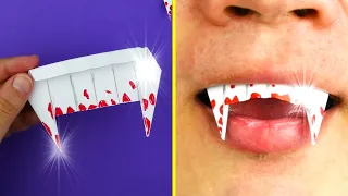 How to make vampire teeth with paper. [Origami easy]