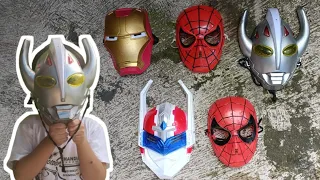 Membersihkan Mainan Topeng Iron Man,Spiderman,Ultraman,Transformers