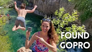 Found GoPro Under Waterfall (check out what else we find metal detecting w/ Nora Svet)