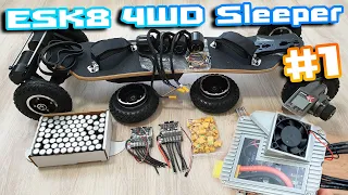 Cheap ESk8 SYL-08 to Powerful 4WD Electric skateboard Part 1 " Mechanical & Free Premium FSESC Case"