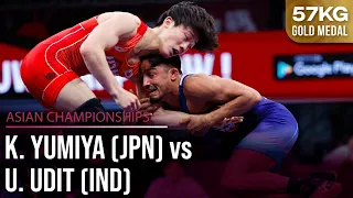 Kento YUMIYA (JPN) vs. Udit UDIT (IND) | 2024 Seniors Asian Championships | Gold Medal | FS 57Kg