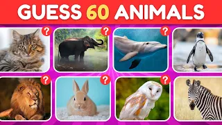 Guess 60 Animals In 3 Seconds 🧠🕐| Easy, Medium, Hard, Impossible