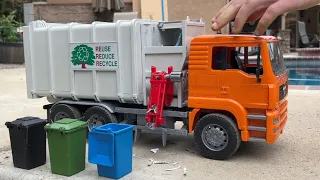 Toy Garbage Trucks- On Route, In Action!