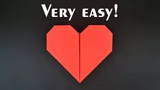 Easiest Origami Heart Ever! - Tutorial in English (BR)