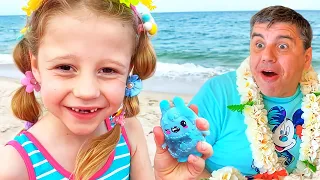 Nastya y papá se divierten en la playa | Recopilación de videos para niños