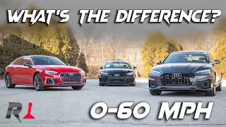 2021 Audi A5 vs S5 vs RS5: 0-60 Test! (A5 40 & 45)