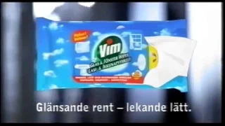 Vim - glas och fönsterwipes   TV4 reklam 17 nov 2001