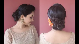 Side Puff Updo|Simple &Easy Juda/Bun Hairstyle For Wedding Guests|Step By Step|Asmita