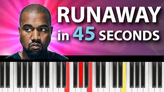 Play Runaway by Kanye West in 45 SECONDS! - Piano Tutorial