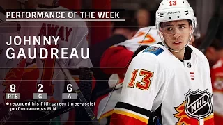 Johnny Gaudreau keeps rolling for Flames, tallies eight points over four games