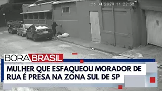 Mulher esfaqueia morador de rua que dormia em calçada | Bora Brasil