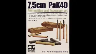 1/35 AFV CLUB 7.5 cm PaK40 Ammunition and accessory set Kit# 35075