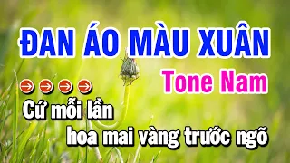 Karaoke Đan Áo Mùa Xuân | Nhạc Sống Tone Nam | Huỳnh Lê