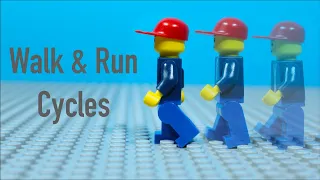 Lego Walk & Run Cycles 24 FPS | Stop Motion Tutorial