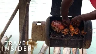 Seafood Restaurant Floats On A Raft Near Jamaica