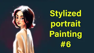 Stylized portrait painting #6 || Painting in Procreate |