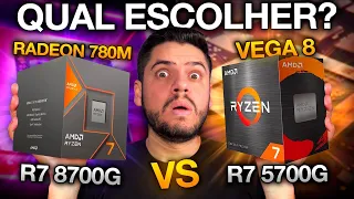 RYZEN 7 8700G vs RYZEN 7 5700G: QUAL é a REAL DIFERENÇA? TESTES em JOGOS, CONSUMO, TEMPERATURA