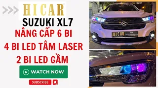 Suzuki XL7 nâng cấp ánh sáng 6 bi siêu sáng | 4 bi led tâm laser, 2 bi gầm tâm laser A9 pro