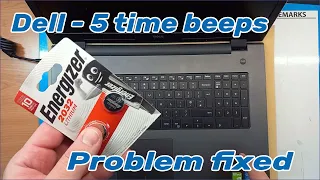 How To Fix DELL Laptop 5 Beeps Problem On Start Up