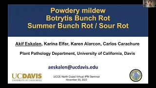 26th IPM Seminar #8: Management of Powdery Mildew and Botrytis Bunch Rot w/Akif Eskalen