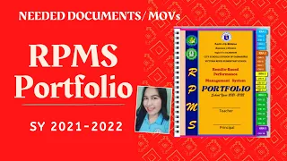 RPMS 2021-2022 PORTFOLIO FOR T1-TIII | GUIDE ON NEEDED MOVs