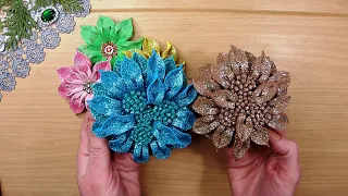 🌼 Цветы  своими руками из глиттерного фоамирана 🌼 diy crafts eva foam flowers