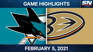 NHL Game Highlights | Sharks vs. Ducks - Feb. 5, 2021