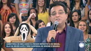 Domingo Show prepara surpresa para Geovana, a menor repentista do Brasil