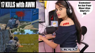 SOLO vs SQUAD Best Sniping with AWM Bitiya ! (17 KILLS Facecam) Pubg Mobile With BindassKAVYA