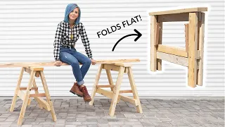 HEAVY DUTY DIY Folding Sawhorses