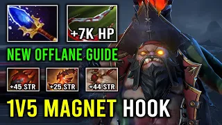 How to Offlane Pudge & Ganking Side Lane 7K HP 1v5 Hyper Tank +44 Heap Strength Dota 2