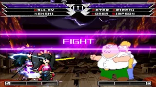 KOF MUGEN Tag Team Ashley & Kenshi vs Peter Griffin & Homer Simpson