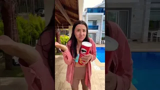 Life hack: how to open a can of chips using a pump 🍟🤪🤣 #shorts #khamitovy #martaandrustam