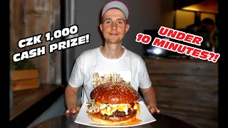 1,000 CZK Speed Eating Burger Challenge! New record!!