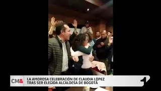 La amorosa celebración de Claudia López tras ser elegida alcaldesa de Bogotá