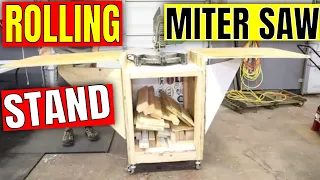 ROLLING MITER SAW STAND DIY Best Homemade Mobile Portable Table Station Shop Making Ideas Happen