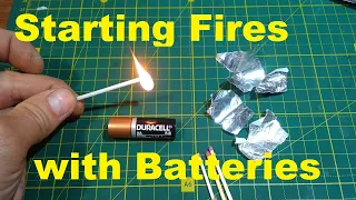Starting Fires with  AA Batteries. This can be use in survival situation.