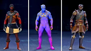 Marvel's Avengers NEW Black Panther All Full Complete Outfits Showcase