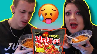 Korean FIRE Noodles Challenge w/ My Fiance