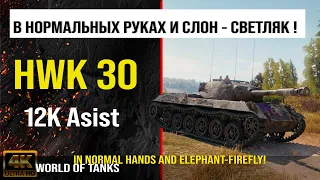 Реплей боя HWK 30 World of tanks 12K Asist | обзор hwk 30 боем WOT | гайд HWK30 review Мир танков