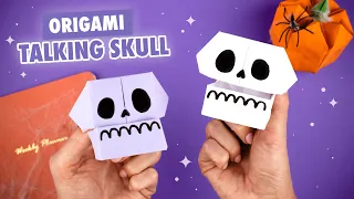 Origami Talking Paper Skull | Halloween paper crafts