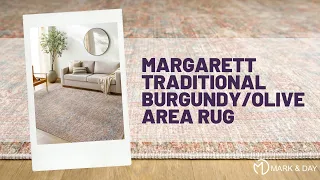 Margarett Traditional Burgundy/Olive Area Rug