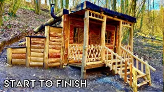 Building a Log Cabin from Start to Finish - all stages of construction with Luxon Bushcraft