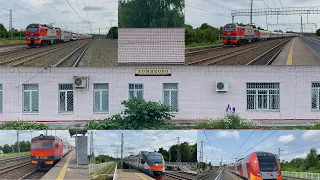 Быстрые поезда по станции "Хомяково" МНОГО ЭП2К.